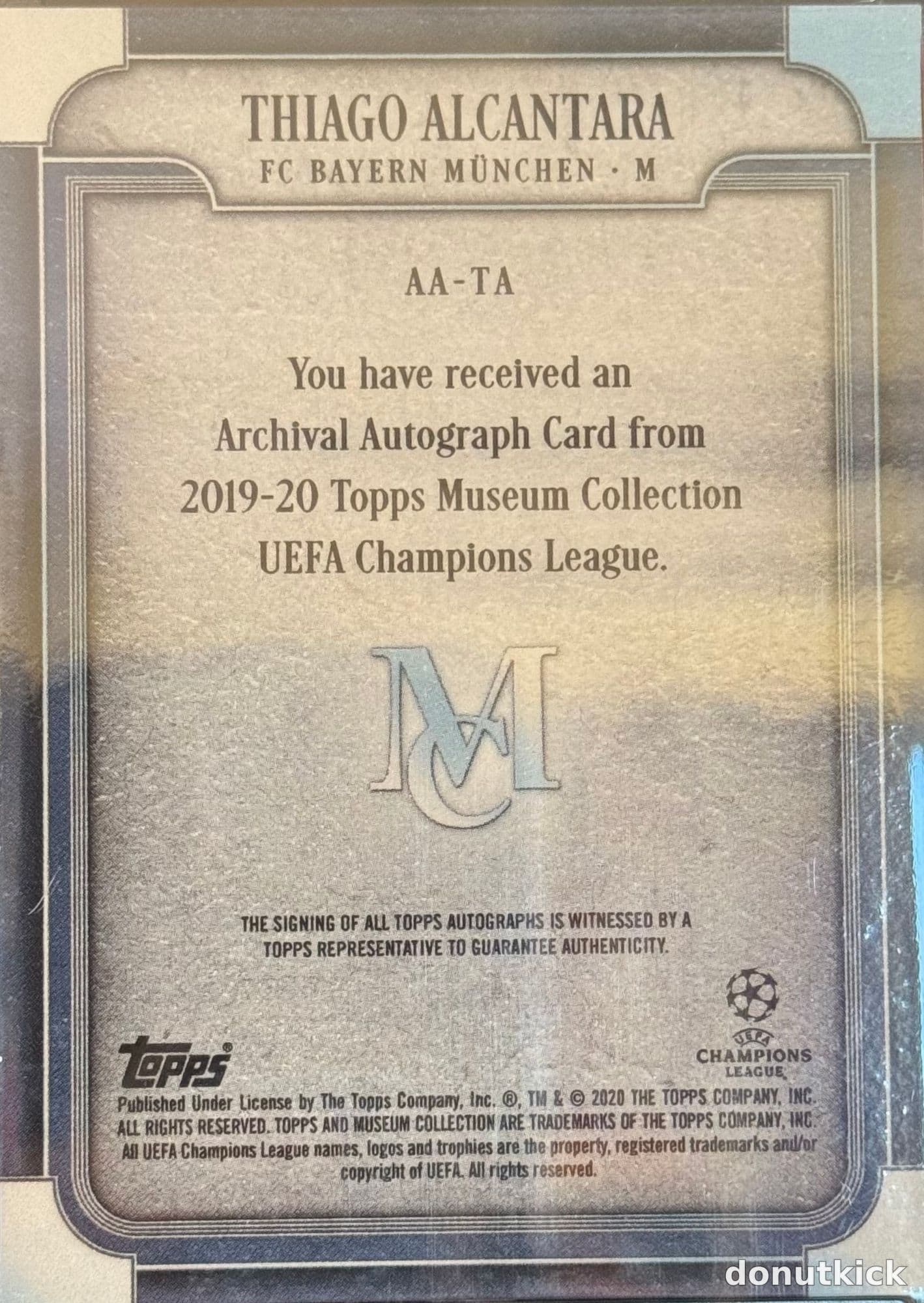 2019-20 Topps Museum Collection UEFA Champions League