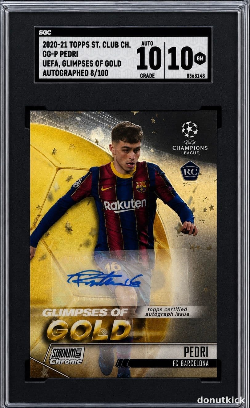 2020-21 Topps Stadium Club Chrome Glimpses of Gold Auto Pedri RC